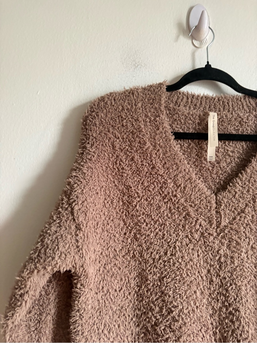 Aritzia The Group Babaton Sz XXS Tessin Tan Relaxed Oversized Lounge Sweater - Picture 3 of 11